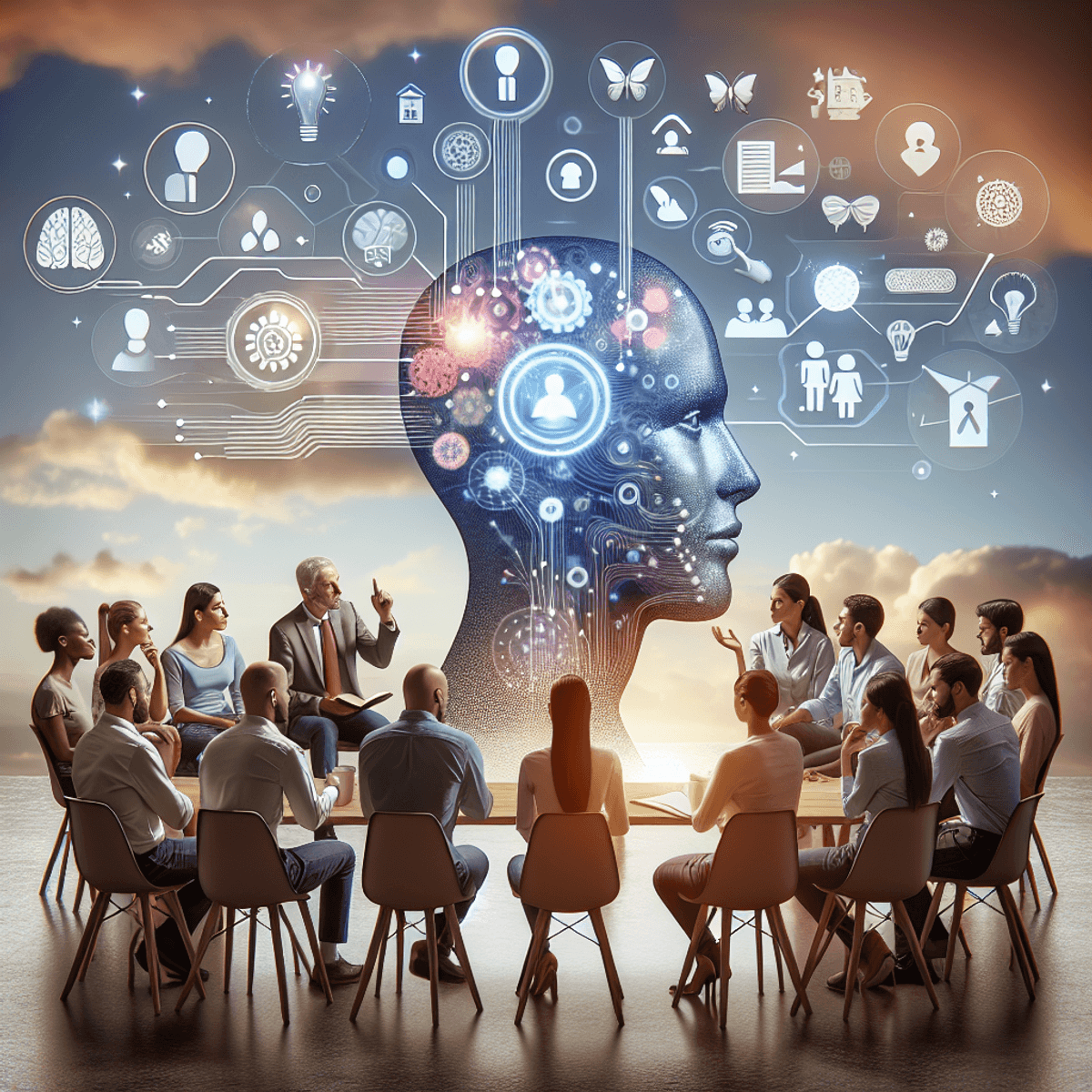 Kommunikálj Mint Egy Profi: Alap Technikák Mindennapi Használatra A diverse group of three individuals, one Caucasian, one Asian, and one Hispanic, are seated around a round table in a bright, modern office space. They are leaning in towards each other, with expressive gestures that convey enthusiasm and engagement. Each person has a thoughtful expression as they listen intently and share ideas. The room is filled with plants and natural light, creating a warm and inviting atmosphere that promotes collaboration and positivity.