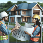 Egy modern lakóház építése alatt, két építőmunkás beszélgetésbe merülve. Egy kaukázusi férfi keménykalapban átnézi a tervrajzokat, míg egy spanyol nő