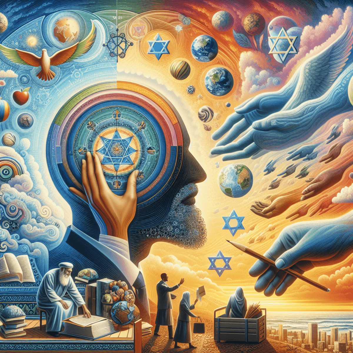 A digital art representation of a mystical Kabbalah symbol, glowing with vibrant colors.